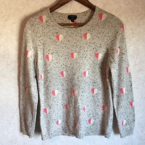 Talbots Cashmere Sweater Heart Print